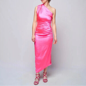 Smythe Single Shoulder Asymmetrical Dress Pink Size 4